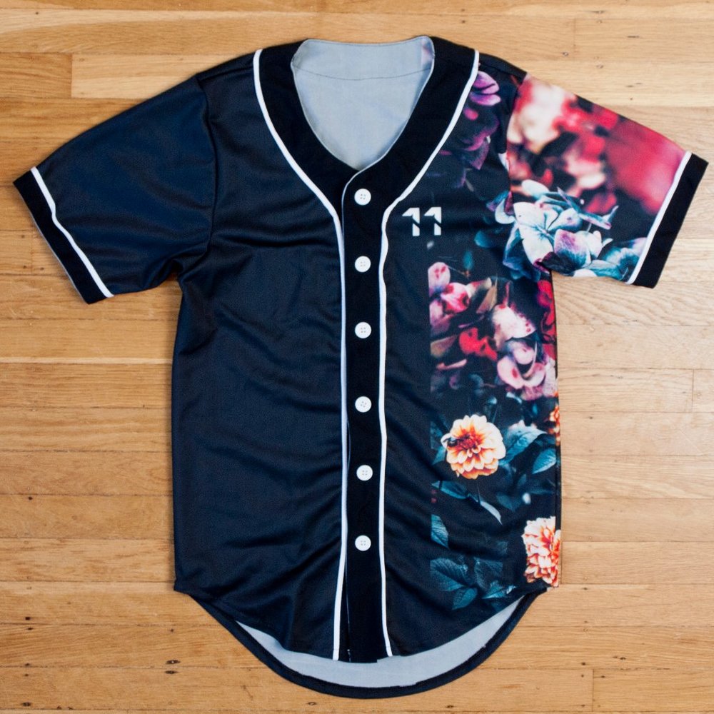 Floral Graphic Baseball Top